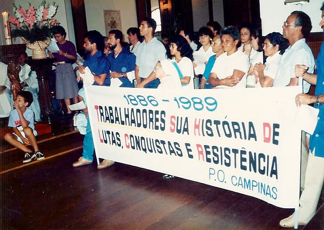 Maio/1989: Missa dos Trabalhadores e Trabalhadoras na Catedral de Campinas - SP